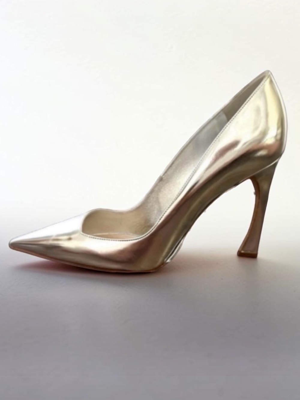 CHRISTIAN DIOR Songe Silver Metallic Heels 38.5